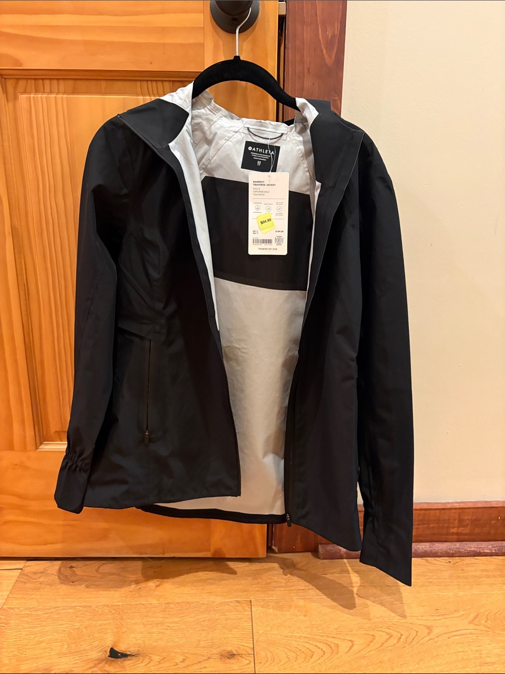 Athleta Black Men's Hooded Rain Jacket with Light Lining
